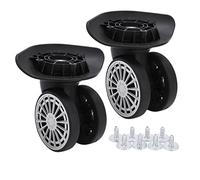 Roues de remplacement bagages 1 paire, roulette de valise pivotante PP PET | roulette pivotante silencieuse, rotation à 360 °, roues muettes résistantes à l'usure installation facile avec la réparation