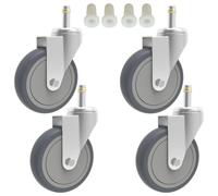Roues de remplacement pour seau de serpillère - Roues pivotantes avec bague de serrage de 7/16 de pouce - Lot de 4