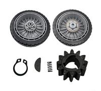 Roues de tondeuse à gazon de 20,3 x 5,1 cm avec alésage de 1,27 cm pour Honda HRR216 HRS216 HRT216 Pneus de rechange avant et arrière avec kit d'engrenage (2 pièces avant et arrière + 1 vitesse)