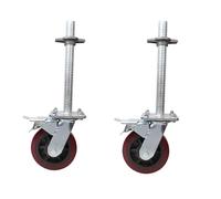 Roues d'échafaudage Mobiles Robustes de 6 Pouces,pour Échafaudages De Construction, Lourd Industriel Roue avec Freins, roulettes pour Meubles, Installation À Vis Fixe,2