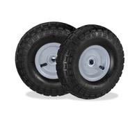 Relaxdays 8xRoues de diable jante acier gris/noir
