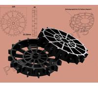 Roues motrices, jeu de 2 profilés offroad pour WORX Landroid L L1500i L2000i WG797E
