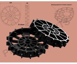 Roues motrices, jeu de 2 profils offroad pour WORX Landroid L WR148E WR147E WE147E.1