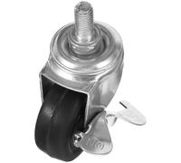 Roues Pivotantes à Tige Frein 1,5 Pouce en Caoutchouc Argenté | Remplacement pour Étendoir à Linge et Petit Chariot, Mouvement Facile, Parking Sûr, Installation Simple