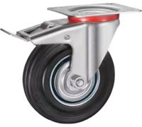 Roues pivotantes avec frein - 160mm - jeu de 8 - Roues de transport lourd pour chariots à main & atelier