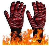 Rouge - 1 paire, gants de barbecue, gants de four résistants à la chaleur jusqu'à 800 °C, gants de cuisine antidérapants résistants à la chaleur, gants de cuisson chauffants pour barbecue/four/grill/c