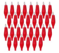 Rouge Grosse Pince Crocodile Électrique 30 Pièces | Pince de Test à Pince Crocodile, Clips Isolés pour Applications Électroniques et Essais de Batterie