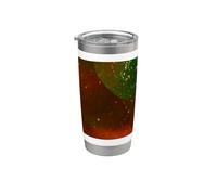 Rouge moucheté d'huile contre vert vif. Gobelet isotherme en acier inoxydable double paroi
