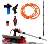 Rouge/Noir 3,6 mètres TELESCOPIC HYDROCLEANER - VENTEO - Brosse à eau de lavage - Manche télescopique - Brosse avec éponge et raclette - Adaptateur d'angle pro - Distributeur de savon G