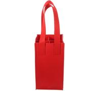 Rouge Paquet Présent Poignée en Feutre pour 4 Bouteilles | Pliable, Cloison Amovible, Fenêtre Transparente, pour Brandy ou Huile, Hôtes de Dîner