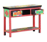 (Rouge)Table Console，VIDAXL,Armoire haute de salon, table d'appoint Multicolore 100x30x75cm en Bois Massif de Mangue Mgnifique85581