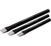 Roughneck Lot de 3 burins à froid ROU31973 comprenant : 16 x 200 mm, 19 x 250 mm, 25 x 300 mm avec rouleau d'outils pour toile, multicolore