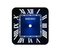ROUHO Cadran de Montre Acier Inoxydable Face Métallique NH35 Mouvement 27mm Carré Chiffres Romains Horlogerie Réparation Pièce Rechange pour Seiko