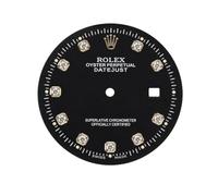 ROUHO Cadran en Acier Inoxydable Automatique 8200 8205 Mouvement 32.5mm Guichet Date Cadran en métal Horlogerie Rechange pour Rolex Datejust - A4