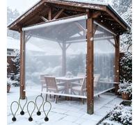 Roulants Exterieur Pvc Étanche Transparent, Store Enrouleur Clairs Pergola | Coupe-vent Imperméable Rideau Séparation Balcon avec Levage, 70-170cm Outdoor Dining Restaurant(B100xH140cm)
