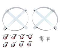 Roule-fût - Chariot rond - Lot de 2 - Acier Q235 - Capacité de charge : 544 kg par pièce - Pour fûts de pétrole de 208 L/55 gallons - Gris
