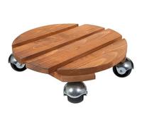 Roule Plante Rond Basics 30cm 70kg 4 Roues Bois Naturel Marron