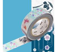 Rouleau 15mm X 10m Motif Kimono Papillons & Fleurs / Yukata - Masking Tape
