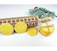 Rouleau à biscuits Famanu avec motifs - Bois, 40 cm