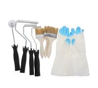 Rouleau à Bulles Rainuré en Fibre de Verre, Kit de Stratification | Acier Inoxydable, Manche Ergonomique Allongé, Brosse et Moufles Inclus, pour Moulage et Réparation de Vasque