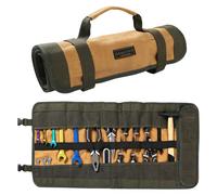 Rouleau à clés en toile cirée - Sac à outils - Usage intensif - 26 x 14 pouces - Kaki
