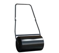 Rouleau à gazon - DURHAND - remplissable avec 38 L d'eau ou de sable - acier et métal - 60 x 32 x 105 cm - noir
