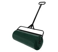 ECD Germany Rouleau à Gazon en Acier, Vert, Remplissable par Eau ou Sable, Capacité 63 litres, Largeur 90 cm, Diamètre 30 cm, Compacteur Manuel avec Racleur Anti-Saletés, pour Nivelage du Jardin