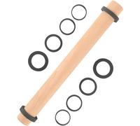 Rouleau à pâte en bois avec capuchon amovible en silicone - Accessoire de cuisine pour pizzas, biscuits et autres (40 cm)