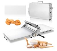 Rouleau à Pâte Manuel Pliable en Acier Inoxydable pour Pâtisserie Pâtisserie Pâtisserie pour Pâtisserie Pizza, Croissant, Épaisseur Réglable 0-25mm, 83x49cm