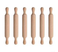 Rouleau à Pâtisserie en Bois pour mini Lot de 6-14x2cm pour Enfants Cuisson et Bricolage Argile Outils Pâte
