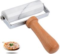 Rouleau à pâtisserie en marbre pour les gâteaux et les biscuits - Petit revêtement antiadhésif pour la cuisson - Tortilla Fudge Pizza - Cuisson au four (blanc)