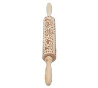 Rouleau à Pâtisserie En Relief De Noël, Rouleaux à Pâtisserie En Bois 3D Avec Rouleau à Pâte Gravé En Forme De Cerf En Relief, équipement De Cuisson Décoratif De Noël Pour la Cuisson De Biscuits