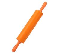 Rouleau à pâtisserie en silicone anti-adhésif pour pâte à pain, biscuits, fondant, pizza, etc. (Orange)