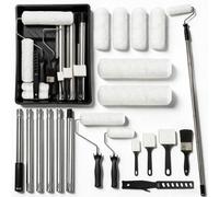 Rouleau à peindre mur - 22,9 cm - Rallonges et brosse - Inox - 20 pièces