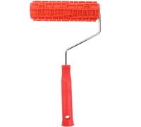 Rouleau à Peinture à Grain pour Mur, Outil Décoratif Réutilisable Rouge | Caoutchouc, ABS et Fer, Poignée Confortable sans Bavure, Usage DIY Bois, Aspect Soigné