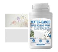 Rouleau À Peinture Pour Réparation Murale - Blanc À Base D'eau 100 G 6,2 X 3 X 12,2 Cm | Peinture De Retouche À Séchage Rapide Avec Brosse À Rouleau Intégrée, Utilisation Pour Couvrir Les Taches Et Le