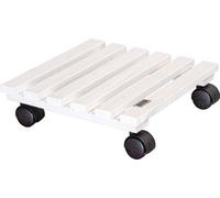 Rouleau à plantes NATURE 29 x 29 x 8 cm - Rouleau à fleurs - bois ® - blanc - capacité de charge 100 kg