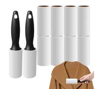 Rouleau à Poils d'Animaux, Décolleur de Peluches et Poils, Kit avec 2 Manches et 600 Feuilles Collantes pour Meubles, Literie, Sols, Tapis, Vêtements, Voiture