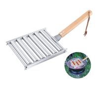 Rouleau à saucisses pour barbecue (1 pièce) - Support à saucisses en acier inoxydable , grille à hot-dogs , 6,5 x 5,5 pouces