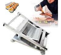 Rouleau à sushis en acier inoxydable, tranche uniformément les rouleaux de sushis, trancheuse segmentée 8/10/12 pour restaurants et snacks, outil de coupe rapide et efficace pour les sushis