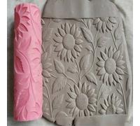 Rouleau à texture de relief en argile de canopée de tournesol - Outil de rouleau à pâtisserie DIY pour l'artisanat de la poterie, l'art céramique, l'argile polymère, le fondant, la pâte à biscuits et 