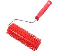 Rouleau à Texture Décorative Poignée, Largeur 7 Pouces, Rouge | Métal et Plastique, Pointes Souples, Motif Bosselé, Usage Pro et Bricolage, pour Enduit et Ciment