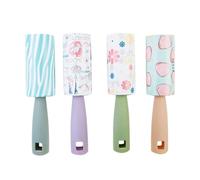 Rouleau Adhésif Anti-peluches à Manche Droit en Plastique 3 Pièces | Recharge Incluse, Enlève Poils et Poussière, Usage Rapide pour Tapis et Lit, Format Pratique Couleur Aléatoire