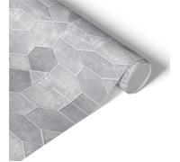 Rouleau adhésif Carreaux gris 65x130 Papier peint cuisine vinyle décoratif gris style carrelage métro décoration murale et meuble