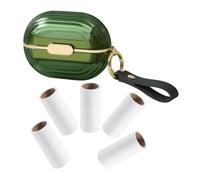 Rouleau Anti-peluches Réutilisable Double Face, Mini Vert, Voyage | Recharge Brosse Adhesive Incluse, 5 Recharges, pour Poils D’animaux et Vêtements