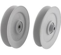 Rouleau coulissant en V avec roulement, adapté pour Ayp Roper, Bunton, Husqvarna – H : 24,2 mm, diamètre extérieur : 127 mm, diamètre intérieur : 9,5 mm. Pièce de rechange