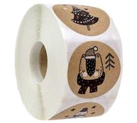 Rouleau De 500 Autocollants Joyeux Noël En Forme D'Animaux, Étiquette Flocons De Neige, Décoration Pour La Famille, Pour Boîte-Cadeau