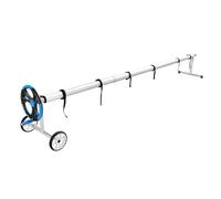 Rouleau De Bobine De Couverture De Piscine Télescopique Avec Manivelle De Roues Pour Piscines Intérieures, Organisateur De Couverture Solaire En Aluminium Durable Avec Support En Acier Inoxydable Et M