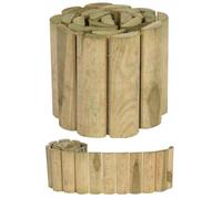 Rouleau de Bordure en Bois 15 x 100 cm pour clôture de Jardin, parterres de Fleurs, allée, terrasse, pelouse, extérieur, Grande et Petite Pointe