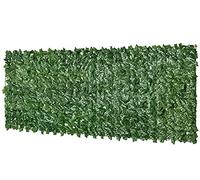 Rouleau de clôture de lierre artificiel - 1,5 m x 5 m - Treillage pour décoration de jardin avec couverture murale de verdure - Feuilles artificielles pour terrasse, balcon, cour - Résistant aux UV -